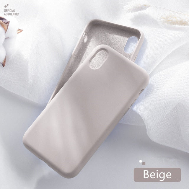 Official Liquid Silicone Phone Case for iphone X XS MAX XR 7 8 6 6S Plus Soft Gel Rubber Shockproof Cover Full Protective Case